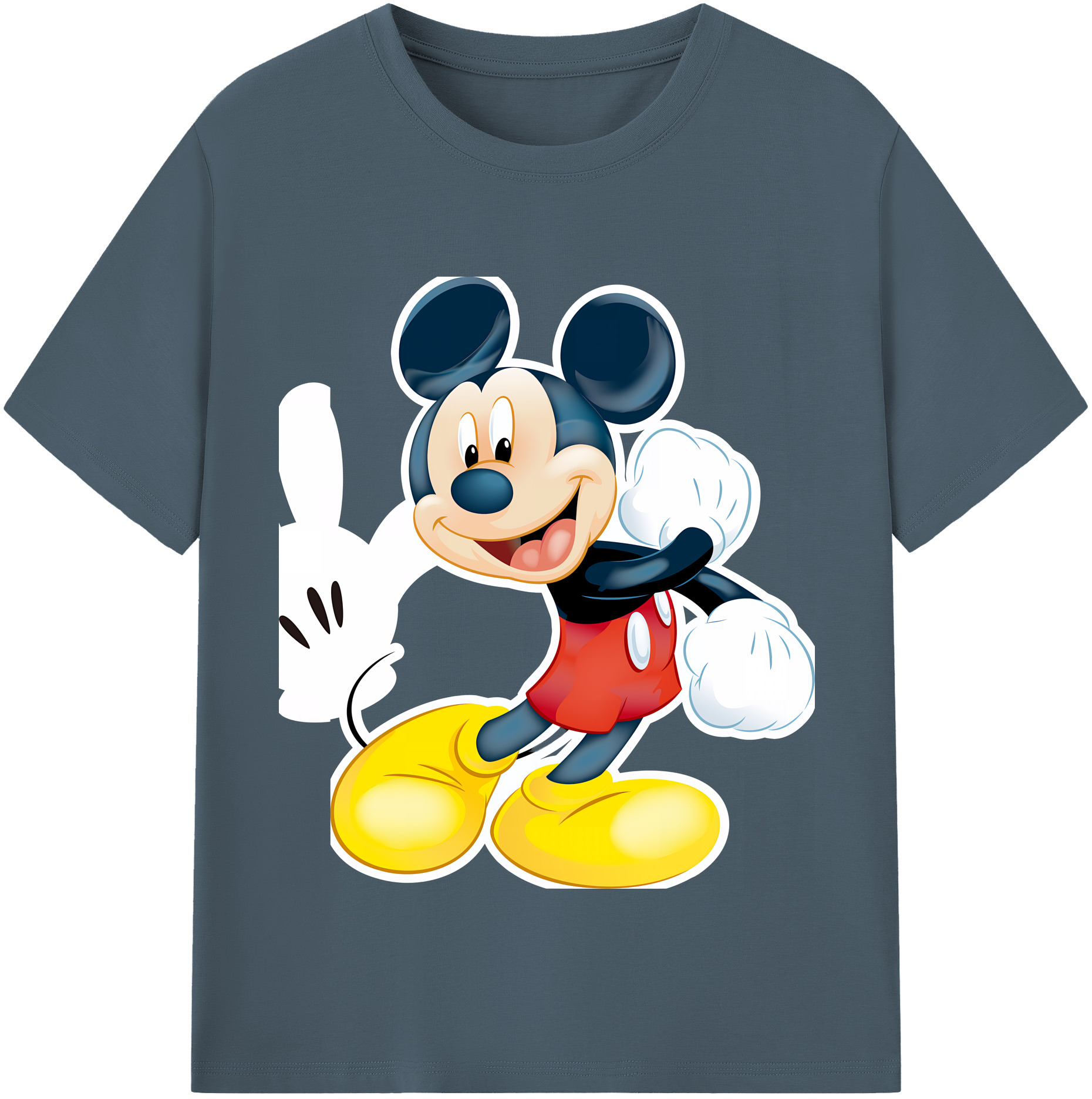 （画像用） ミッキーマウス Mickey Mouse 綿100％半袖Tシャツ（フロントプリント）